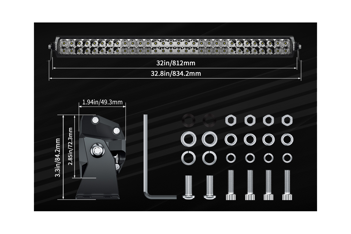 картинка Светодиодная фара комбинированного света AURORA 762 мм 300W LED