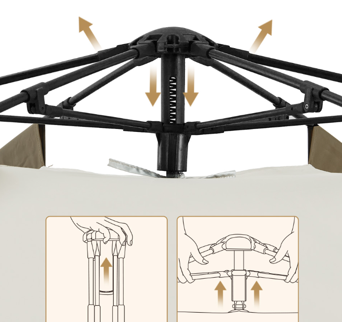 картинка Палатка Naturehike Hexagonal 3-4-местная, автоматическая, хаки (бежевая)
