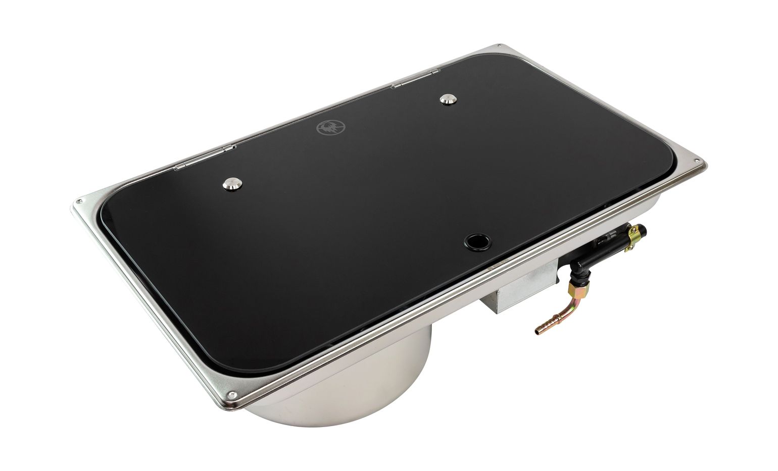 картинка Плита газовая с круглой мойкой, стеклянная крышка, Marine Rocket