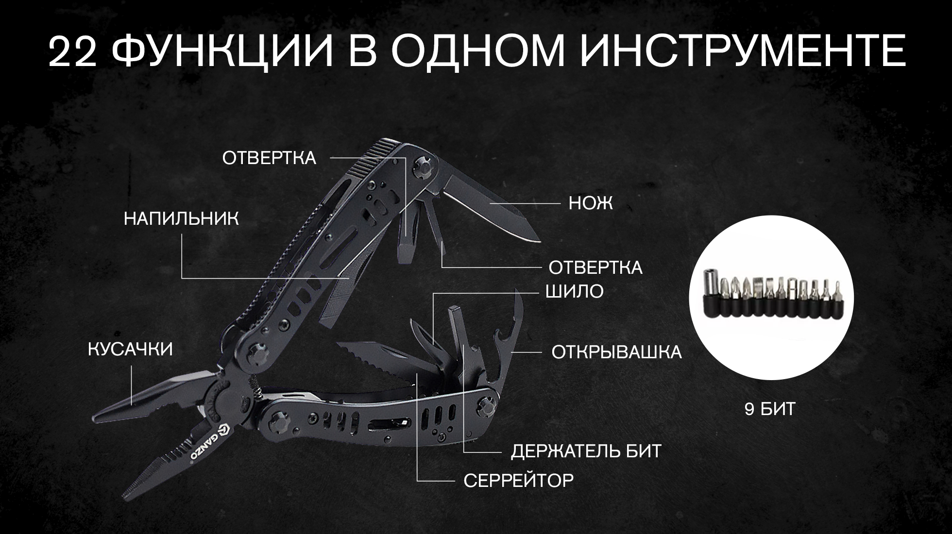 картинка Мультитул Ganzo G103
