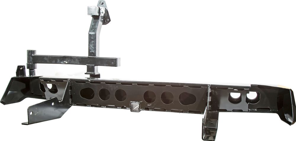 картинка Бампер задний РИФ для VW Amarok с квадратом под фаркоп, калиткой и фонарями