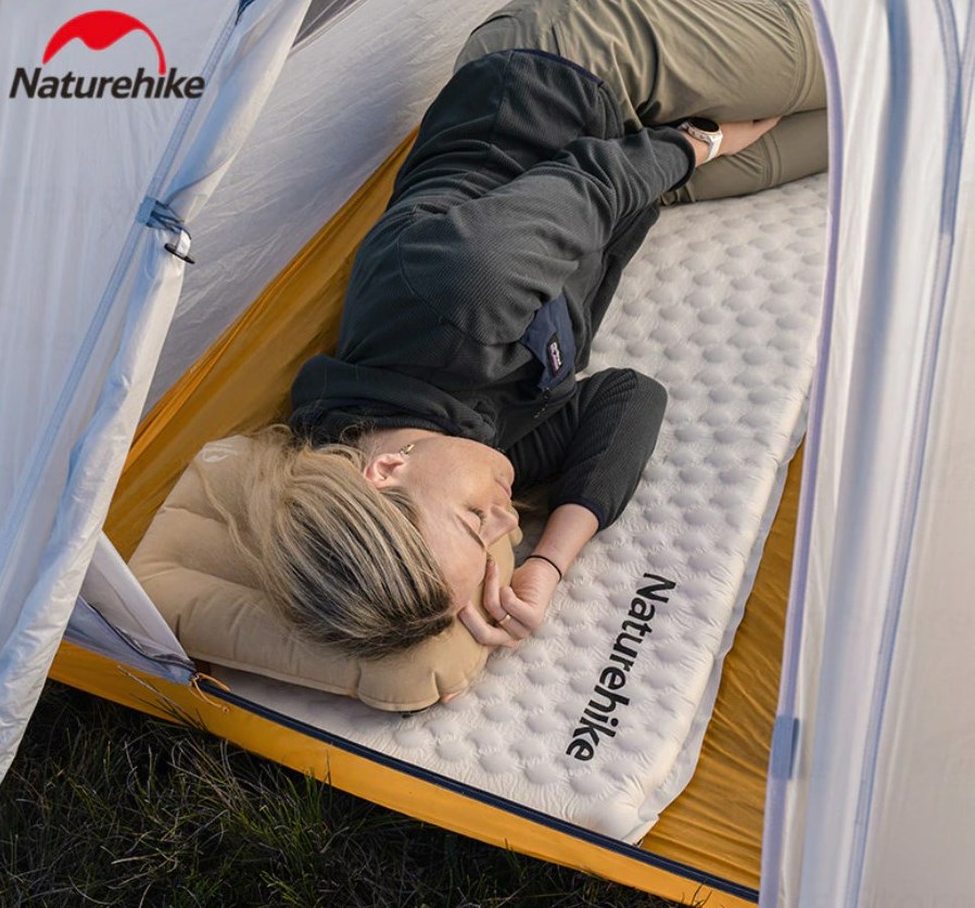 картинка Коврик самонадувающийся Naturehike, 185x55x3,5 см, увеличенный, светло-серый