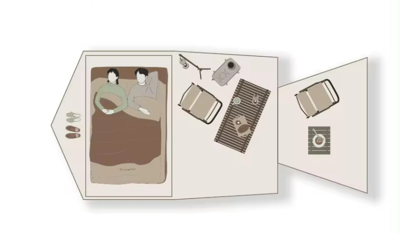 картинка Палатка Naturehike SHAN DI, 2-местная, коричневая