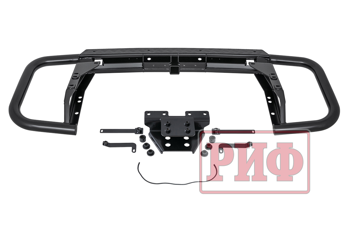 картинка Бампер задний РИФ Toyota Land Cruiser 200 2007-2015 c квадратом