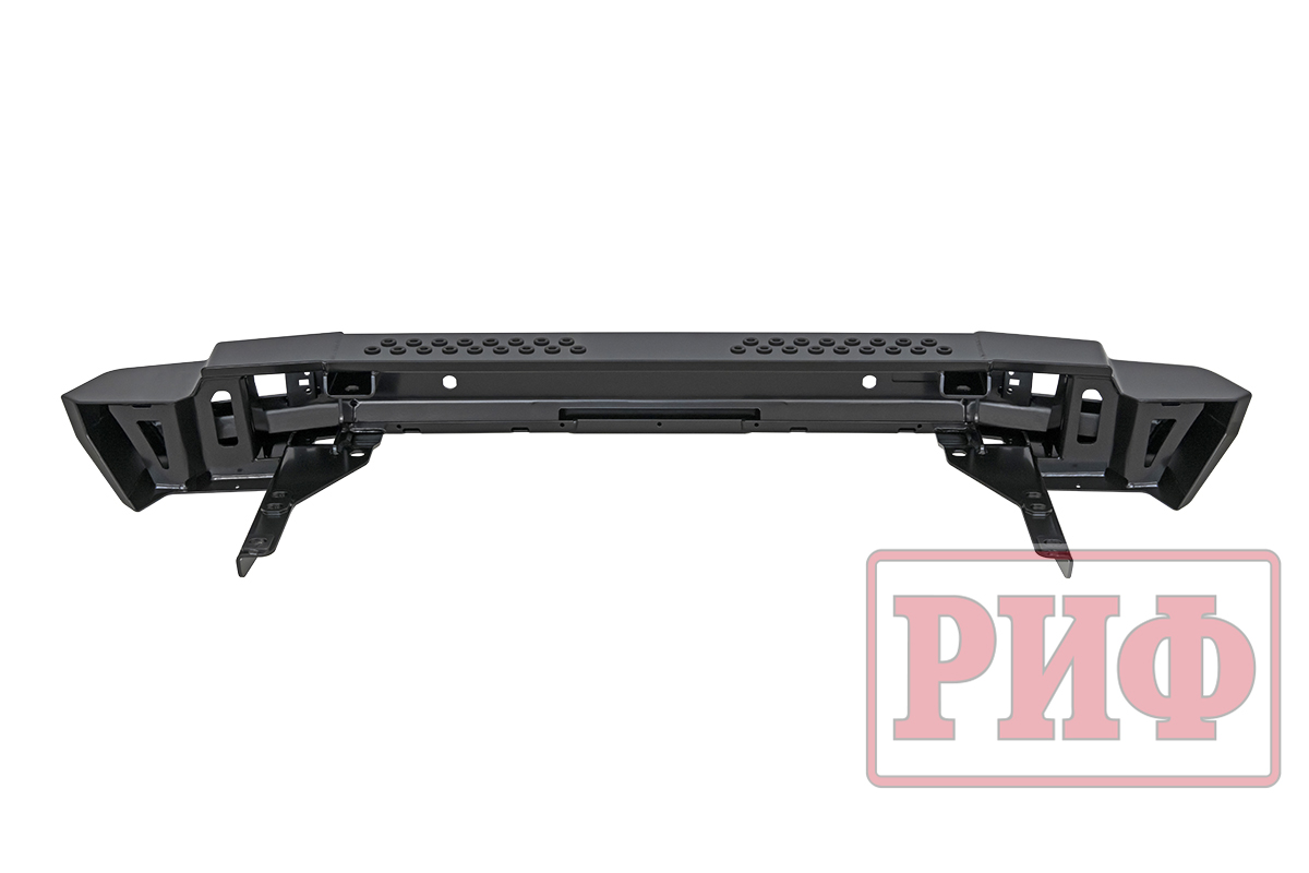 картинка Бампер задний РИФ Toyota Land Cruiser 200 2007-2012 с квадратом под фаркоп и фонарями