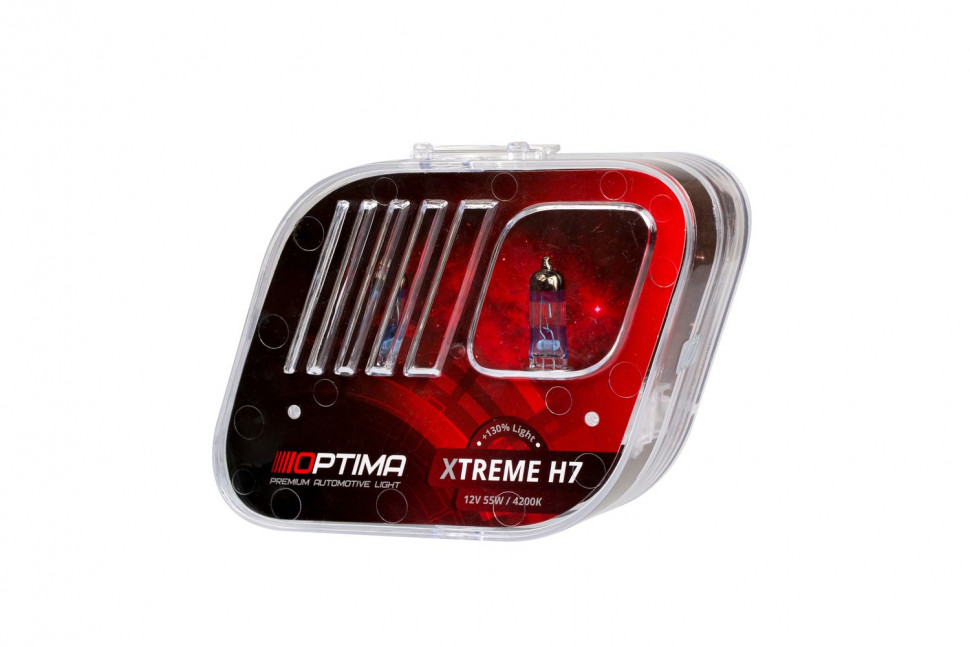 Галогенные лампы Optima Xtreme H7 +130% light 4200K, 12V, 55W