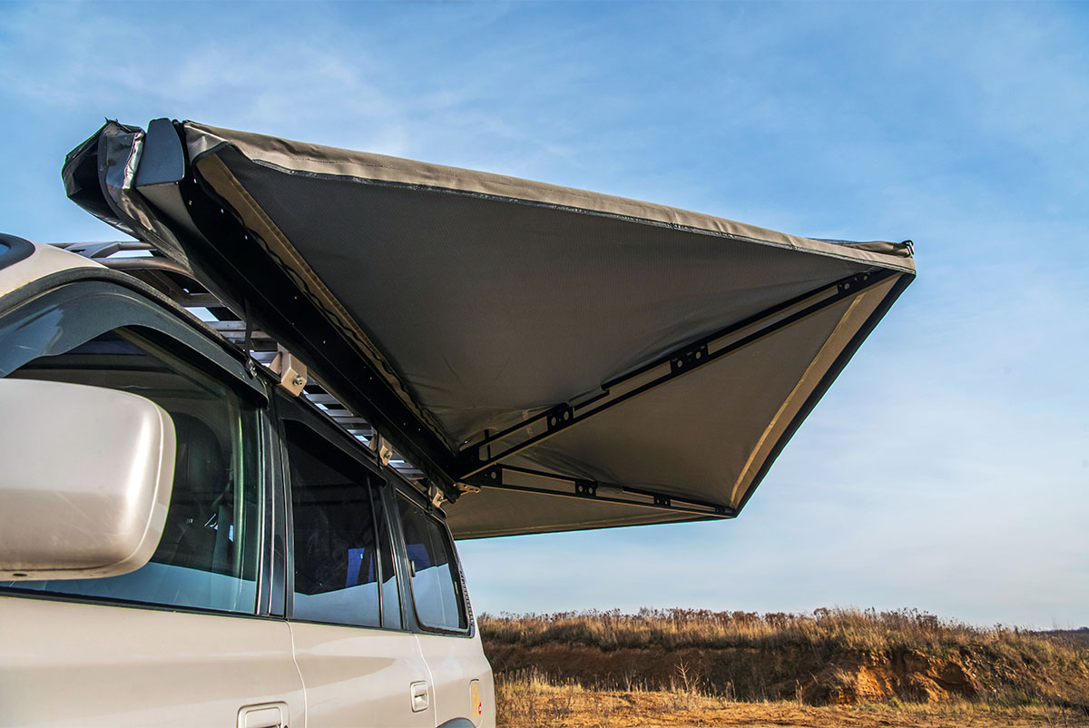 картинка Маркиза автомобильная РИФ веерная, безопорная 2х2,3 м (левая)