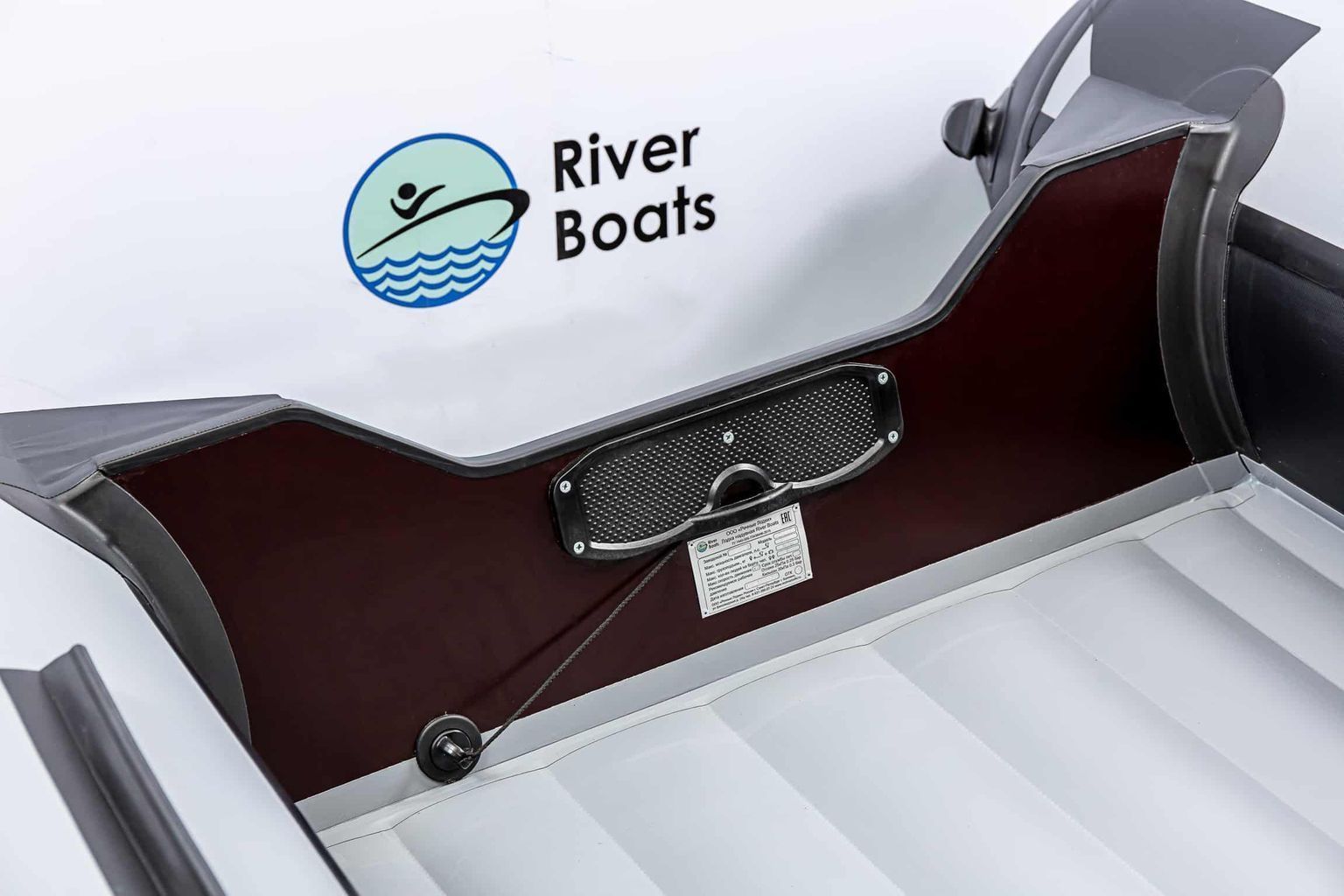Надувная лодка ПВХ, RiverBoats RB 430 НДНД, серо-белый