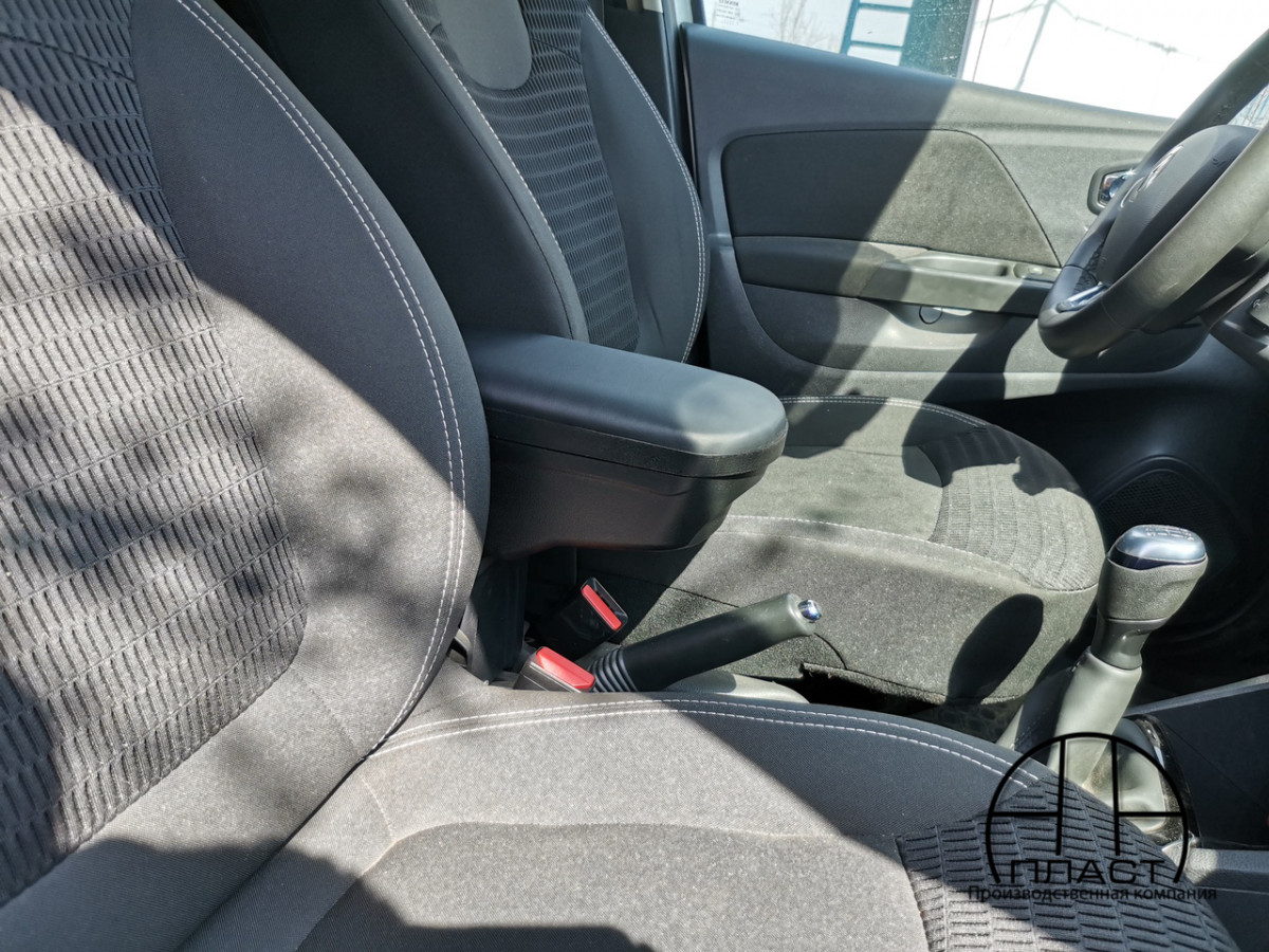 картинка Подлокотник «ArBox2» + адаптер для  Renault: Kaptur, Серая  Эко-Кожа