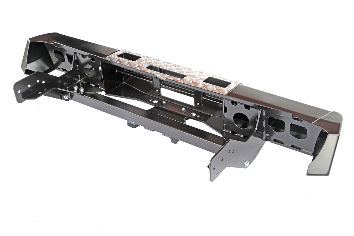 картинка Бампер задний РИФ Mitsubishi L200 2015+ с площадкой под лебедку и квадратом под фаркоп