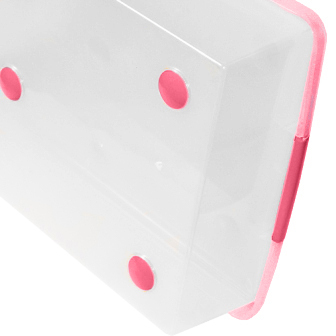 картинка Короб для хранения IRIS THIN BOX 34л, прозрачный-розовый