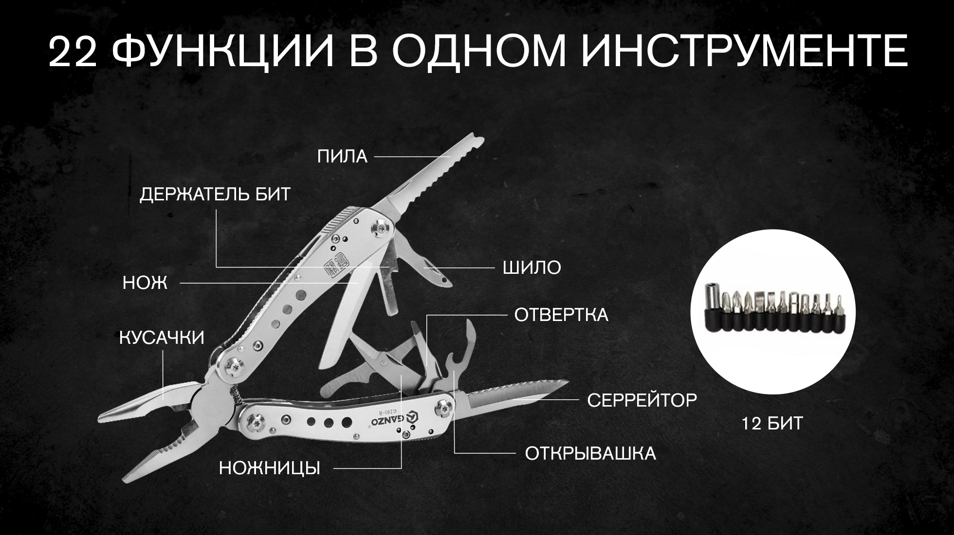 картинка Мультитул Ganzo G201H