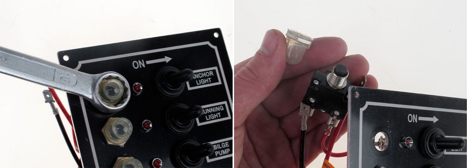 картинка Панель бортового питания 4 переключателя, автоматы