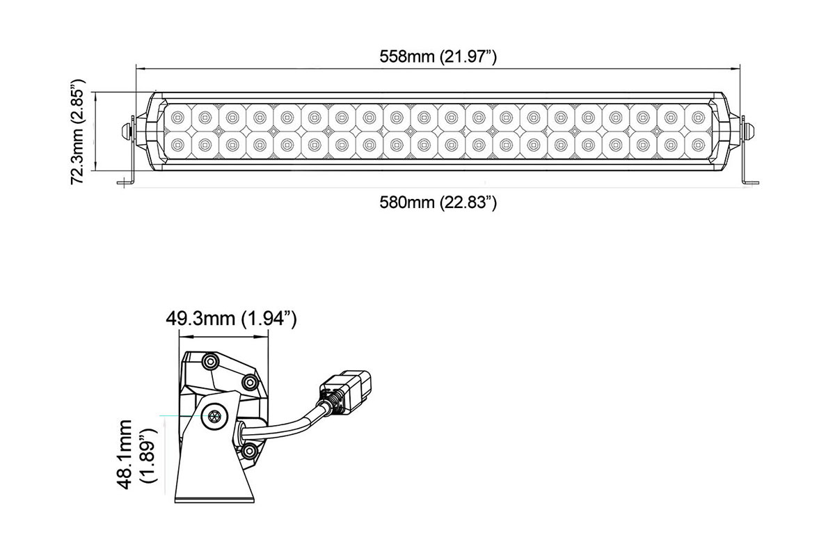 картинка Светодиодная фара комбинированного света AURORA 508 мм 200W LED