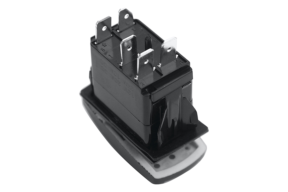 картинка Переключатель РИФ ВКЛ/ВЫКЛ, белый, ПЕРЕДНЯЯ БЛОКИРОВКА