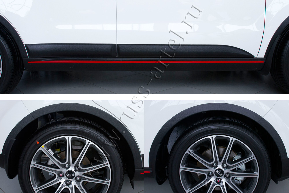картинка Защитный тюнинг комплект (расширители с молдингами) Kia Soul 2014-2016