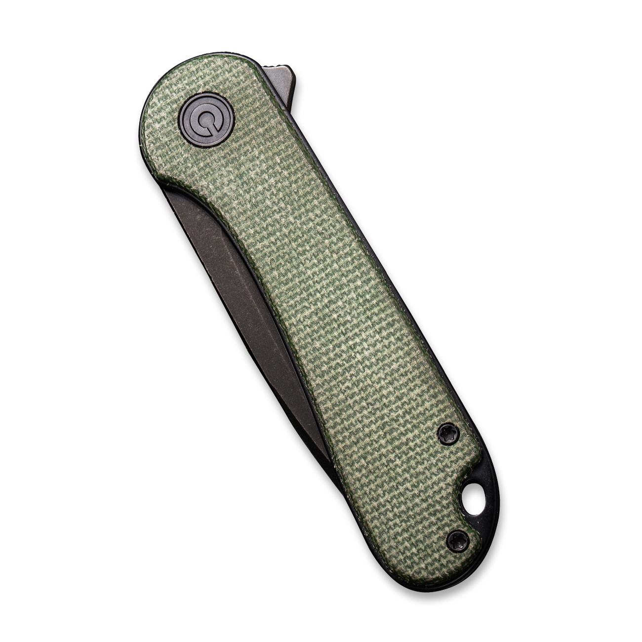 картинка Складной нож CIVIVI Elementum D2 Steel Black Stonewashed Handle Green Micarta