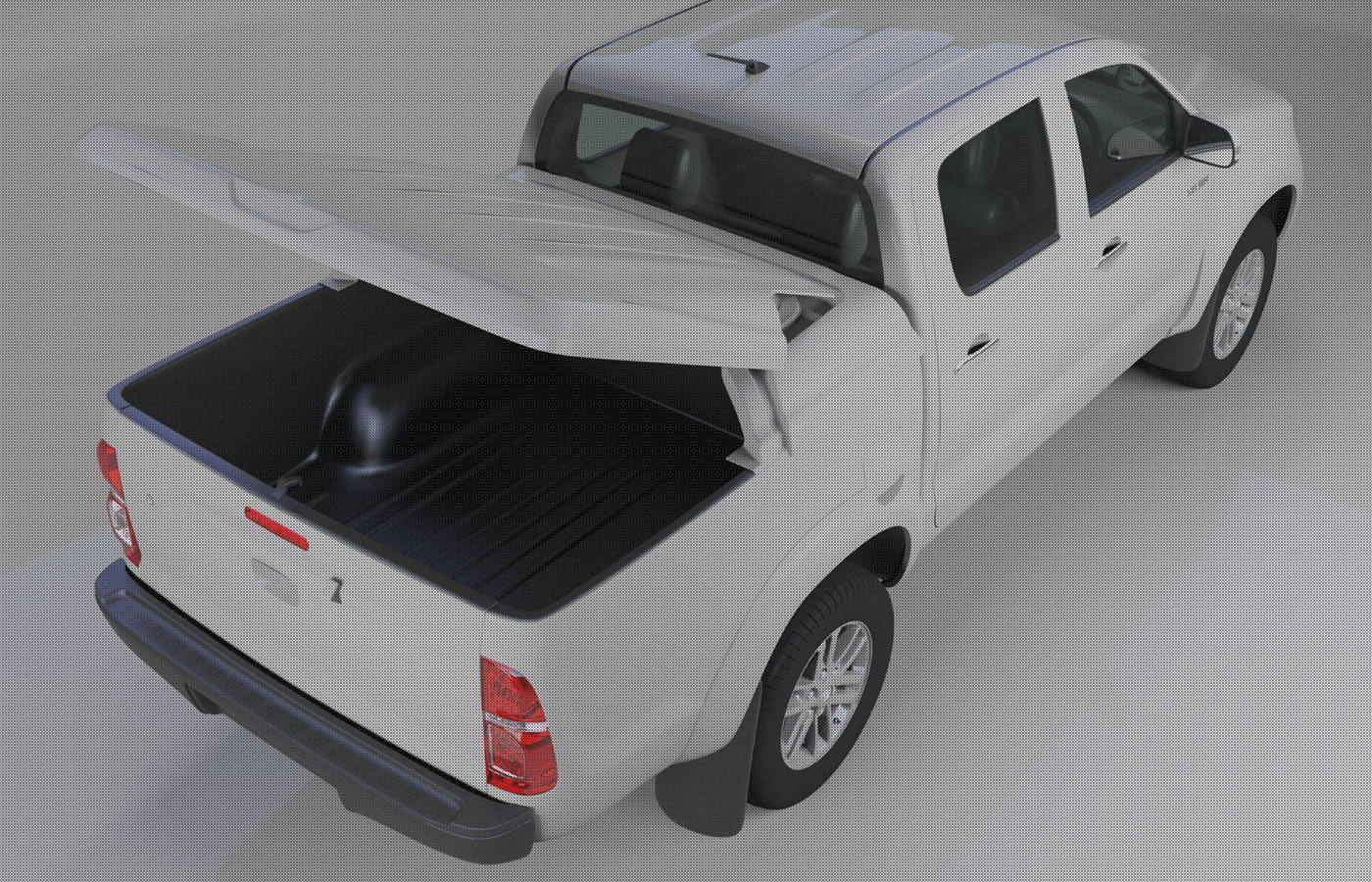 картинка Крыша (кунг) кузова для Toyota Hilux (двойная кабина) (08.2015-) (чёрная) (3 двери) ABC.TOHIL.BR.05B