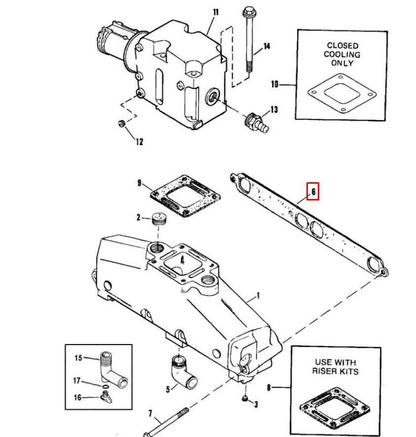 картинка Прокладка паронитовая MERCRUISER (MERCURY) QS