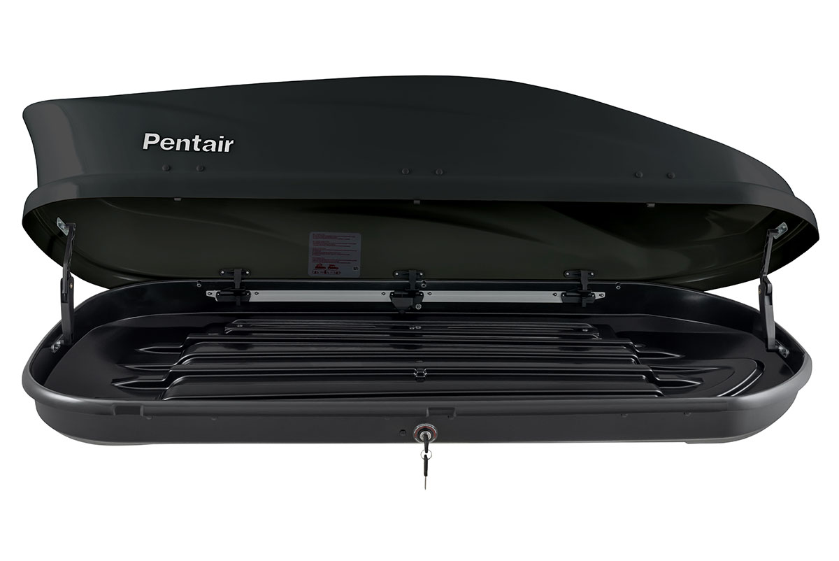 картинка Бокс автомобильный на крышу Pentair PYTHON 450L черный глянец, двусторонний