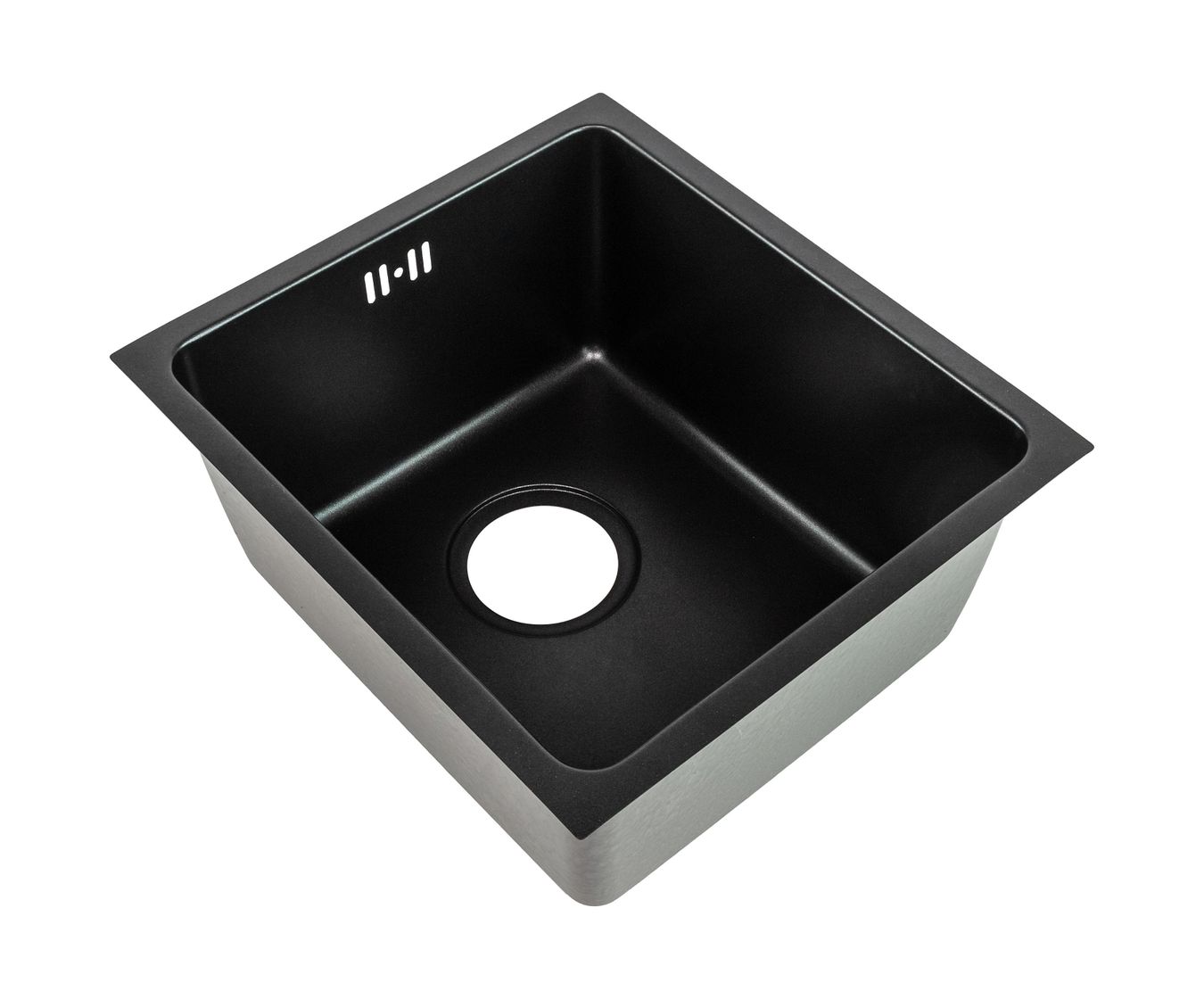 картинка Мойка прямоугольная 340х380х180, стальная с покрытием, черная, Marine Rocket