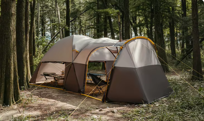 картинка Палатка Naturehike KOTA 6, 6-местная, алюминиевый каркас, серо-коричневая