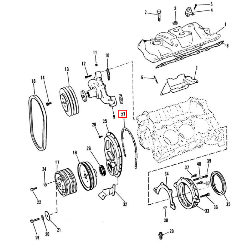 картинка Прокладка паронитовая MERCRUISER ALFA BRAVO GASKET (Quicksilver)