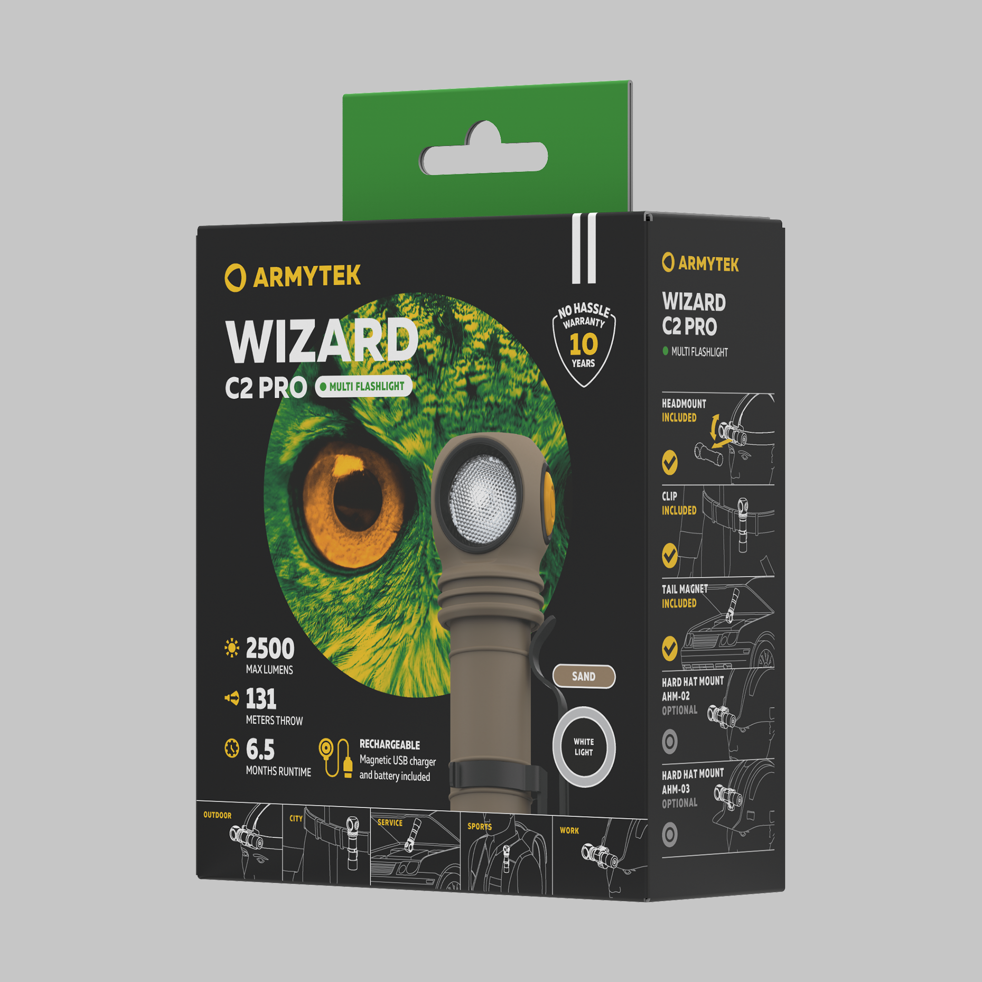 картинка Фонарь налобный Armytek Wizard C2 Pro White (Sand)