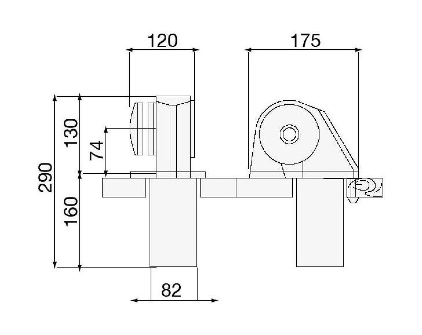 картинка Лебедка якорная Italwinch OBI 700Вт, 12 В, цепь 8мм