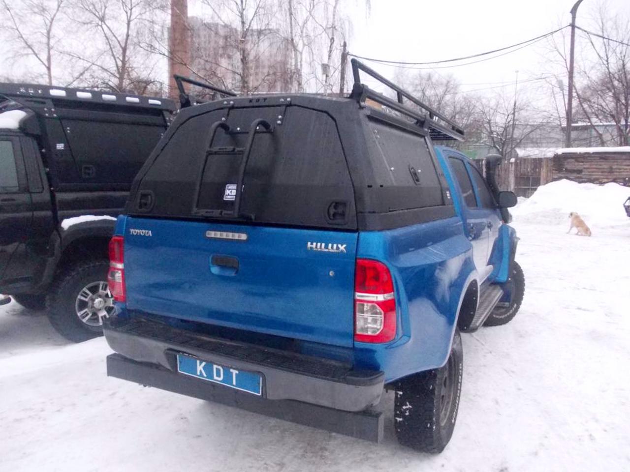 картинка Багажник KDT для кунга с боковыми бортами и спойлером алюминиевый