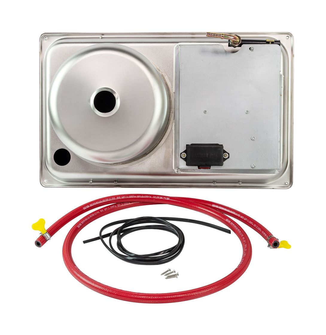 картинка Плита газовая с круглой мойкой, стеклянная крышка, Marine Rocket