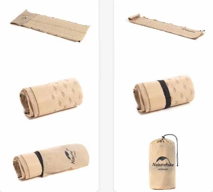 картинка Коврик самонадувающийся с подушкой Naturehike, 296х65х3 см, желтый
