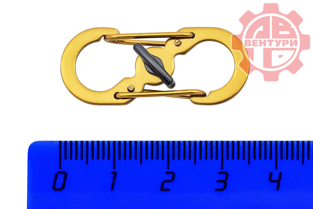 картинка Карабин s-образный с блокировкой 36мм (gold)