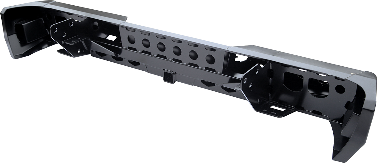 картинка Бампер задний РИФ для Toyota Tundra 2007+ с квадратом под фаркоп и фонарями