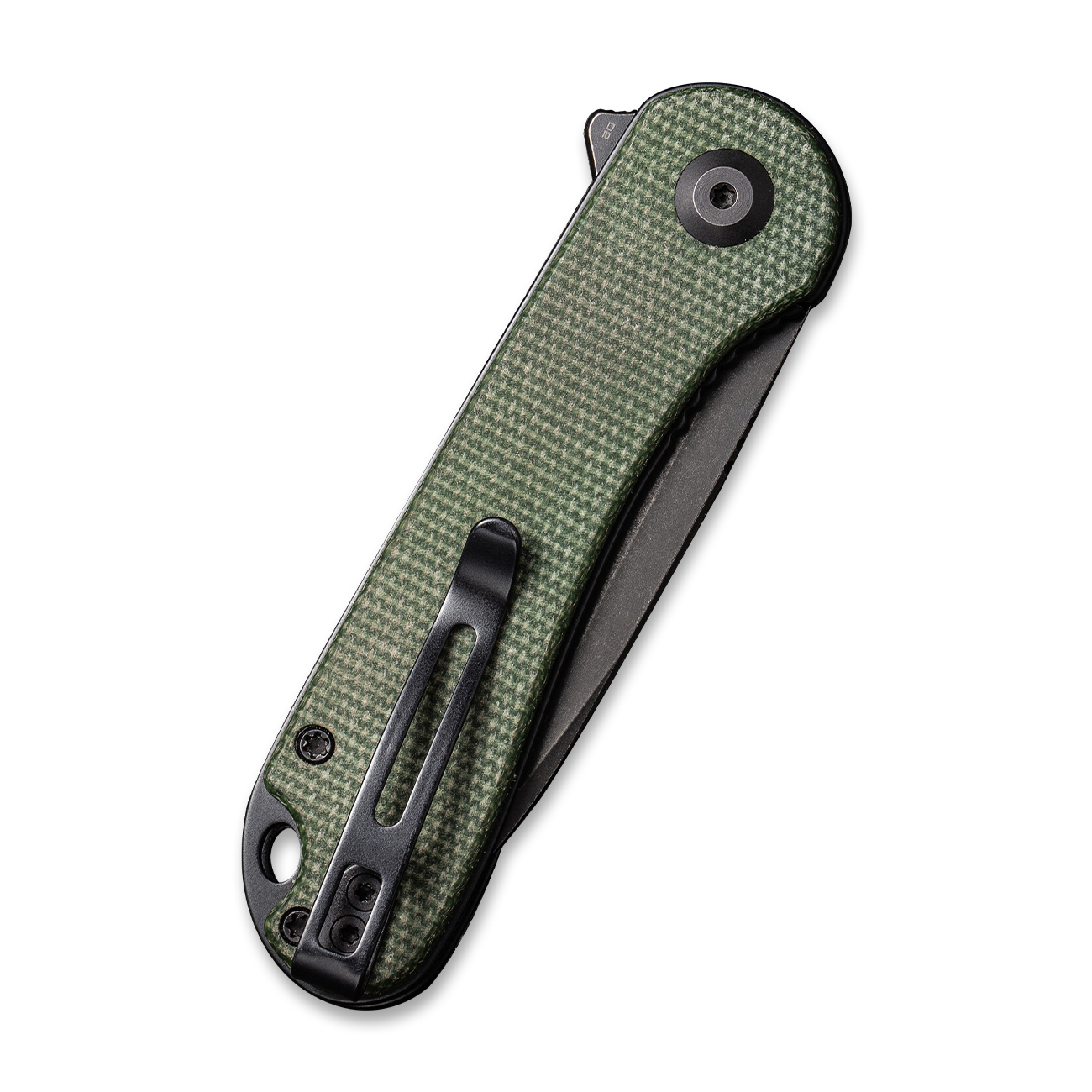 картинка Складной нож CIVIVI Elementum D2 Steel Black Stonewashed Handle Green Micarta
