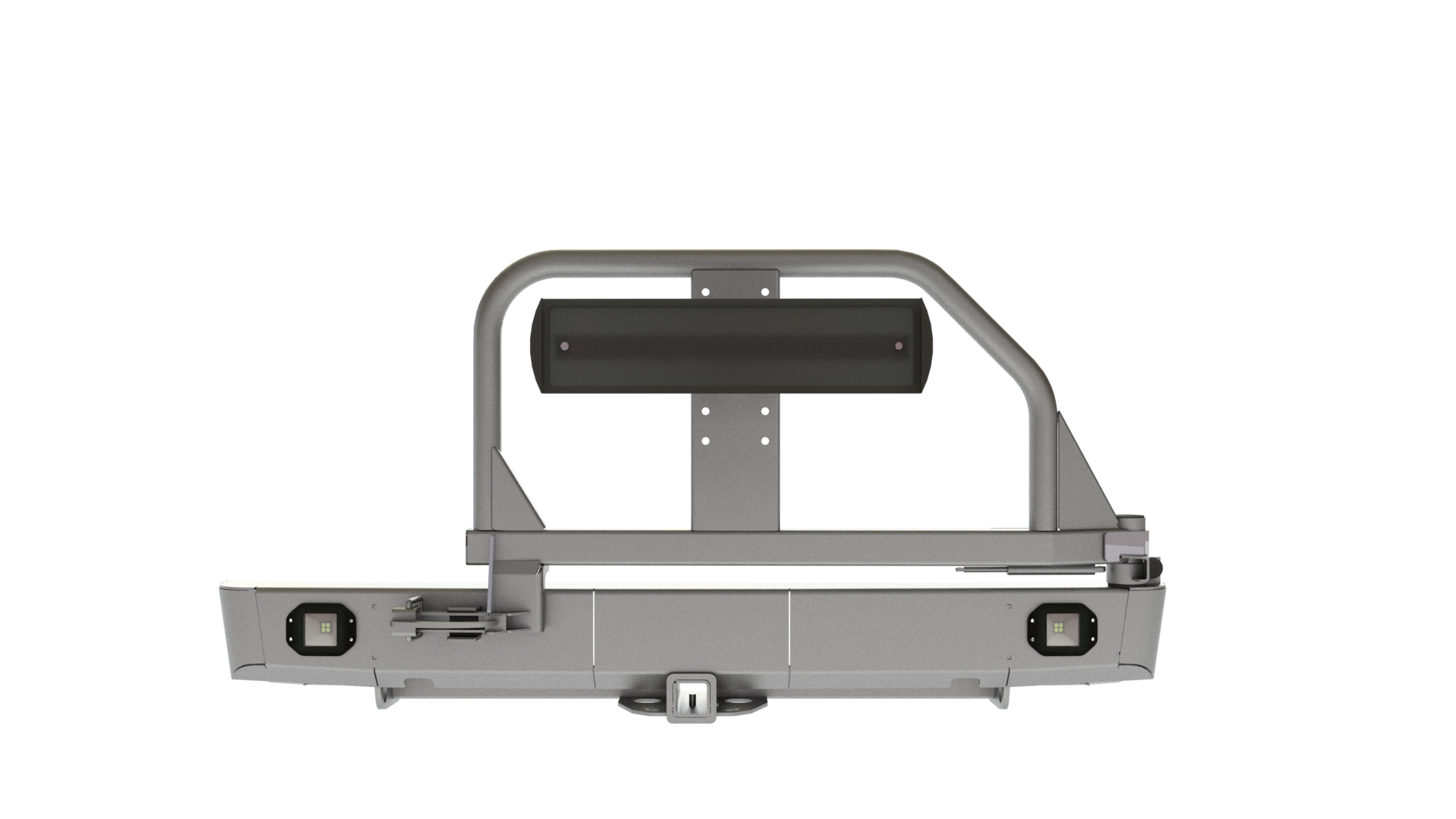 картинка Бампер задний Mitsubishi L200 2006-2013 калитка центр (УСИЛЕННАЯ), ПТФ