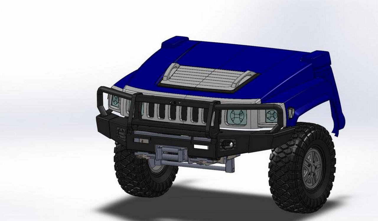 картинка Передний силовой бампер со съемным кенгурином - HUMMER H3