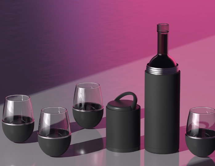 картинка Термофутляр для вина VIN BLANC, черный