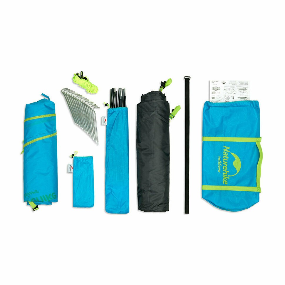 картинка Палатка Naturehike P-Series NH18Z044-P 210T/65D четырехместная, зеленая, 6927595729687