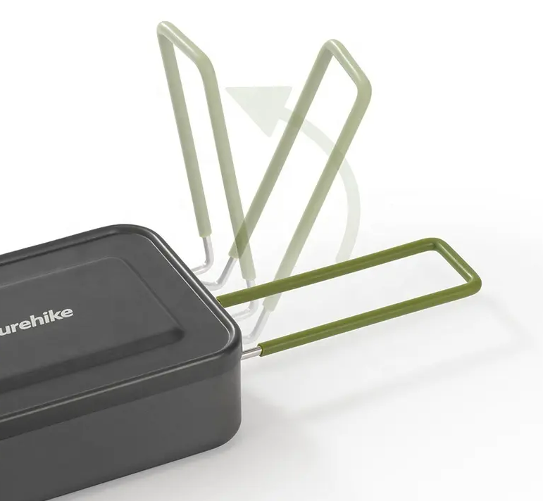 картинка Котелок прямоугольный Naturehike 1 л., алюминиевый