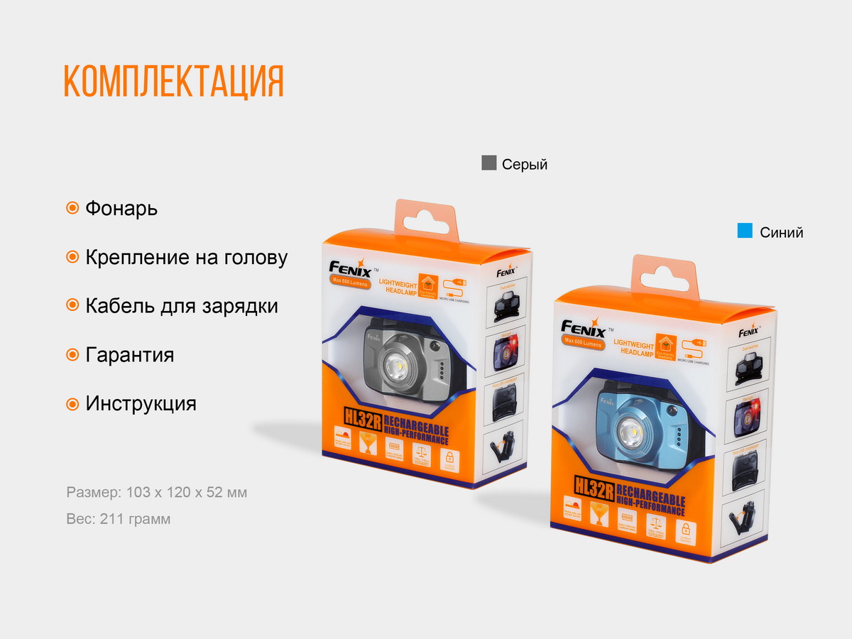 картинка Налобный фонарь Fenix HL32Rb голубой