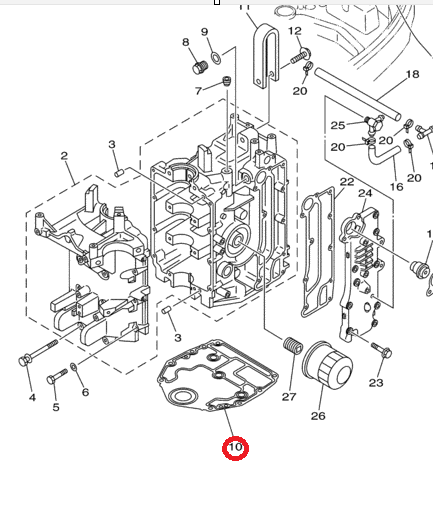 картинка Прокладка под двигатель Yamaha F30-60 (892319001; 62Y-11351-00) (Yamaha)
