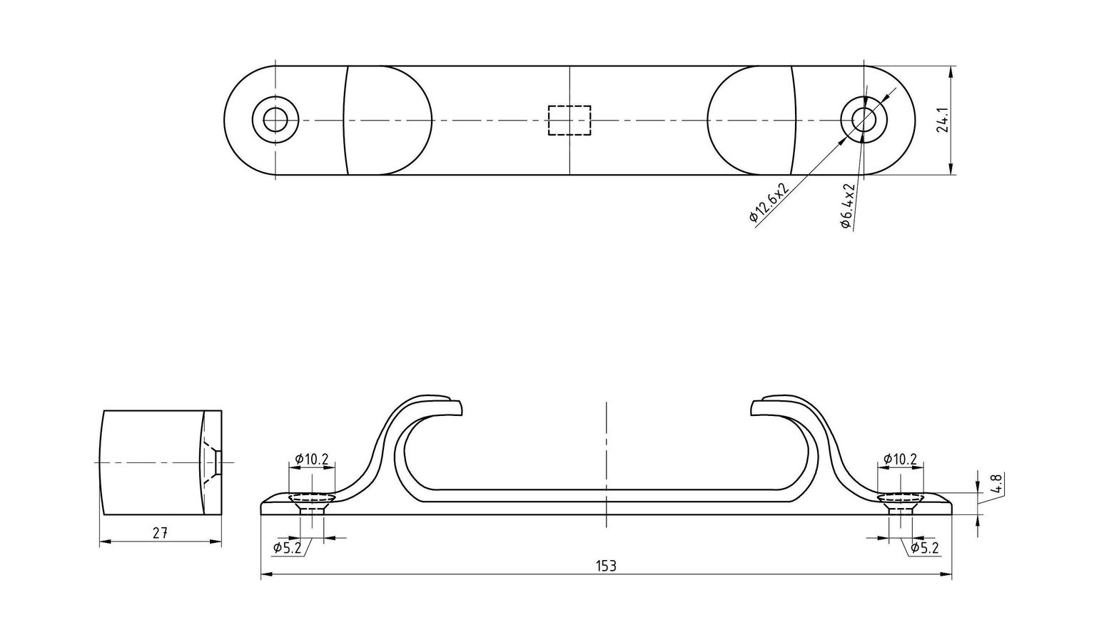 картинка Полуклюз прямой 6" (152 мм)