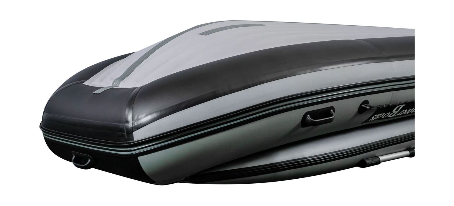 картинка Надувная лодка ПВХ, RiverBoats RB 370 НДНД, ф/б, черно-серый