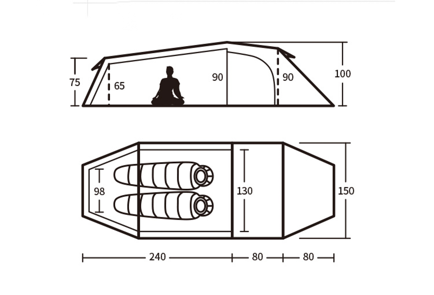 картинка Палатка 2-местная Naturehike Opalus NH17L001-L, 20D, зеленый, 6976023924781