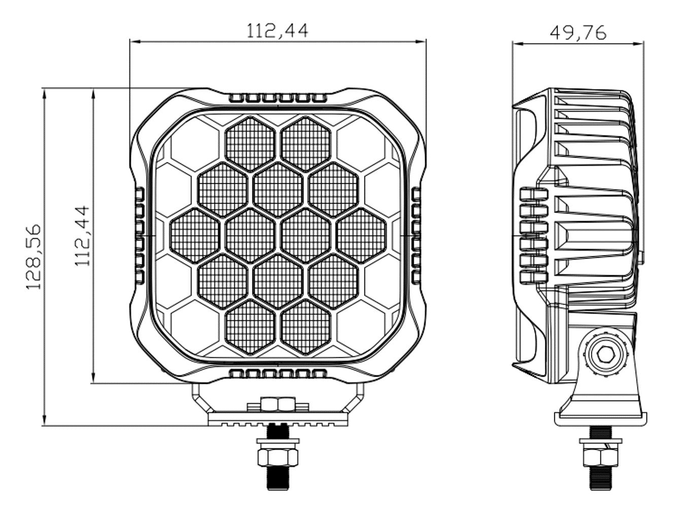 картинка Светодиодная фара рабочего света РИФ 112x112x50 мм 90W LED