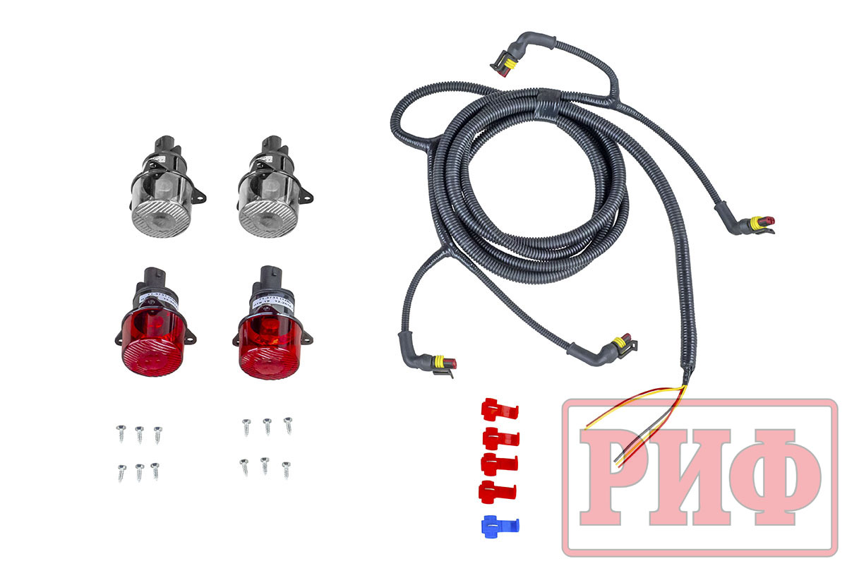 картинка Бампер задний РИФ Toyota Land Cruiser 76 2007+ с квадратом под фаркоп и фонарями