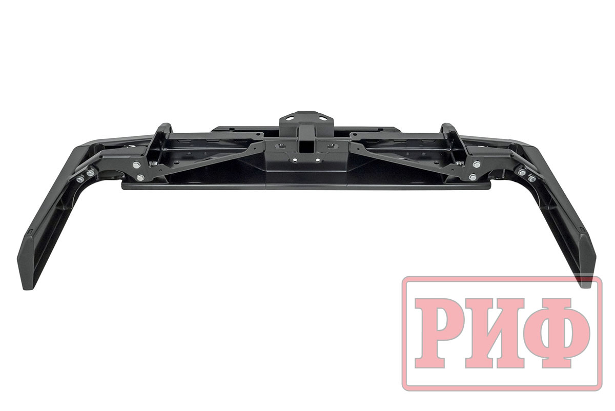 картинка Бампер задний РИФ Toyota Land Cruiser 76 2007+ с квадратом под фаркоп и фонарями