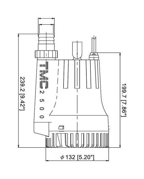 картинка Помпа осушительная, 12 В, 2500GPH (9462.5 л/ч)