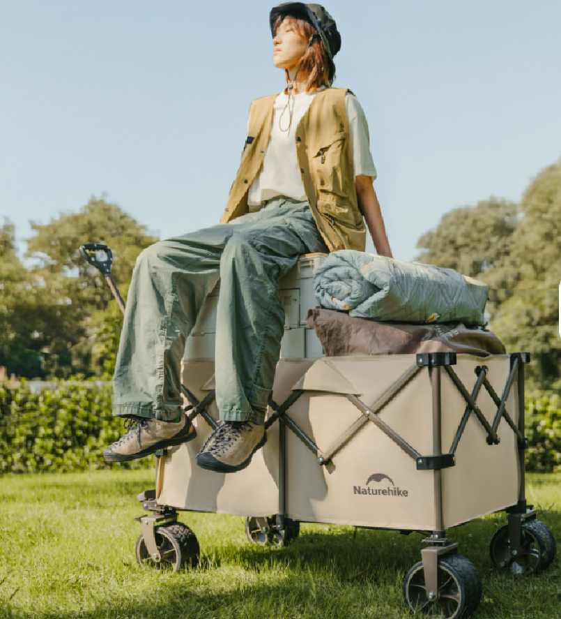 картинка Тележка туристическая Naturehike Rubiks Cube 100х65,5х108 см, 190 л, бежевая